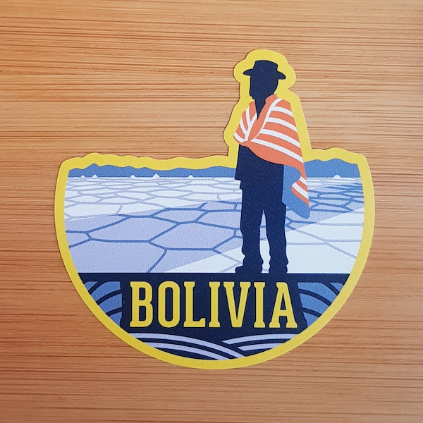 Bolivien, Vinyl Sticker, Reisetagebuch, Gepäckaufkleber, Laptop, Notizbuch, Journal, Geschenk, Koffer, Wasserfest, Scrapbook, Helm, Auto