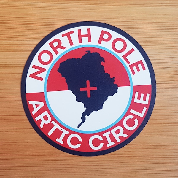 North Pole, Arctic Circle, Vinyl Sticker, Travel Diary, Luggage Decal, Laptop, Notebook, Journal, Gift, Suitcase, Waterproof, Scrapbook,