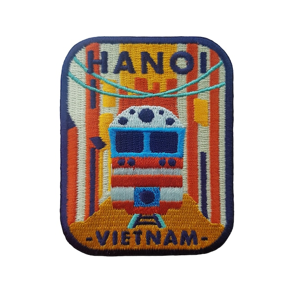Hanoï, Vietnam Patch de voyage brodé thermocollant à coudre sur badge souvenir