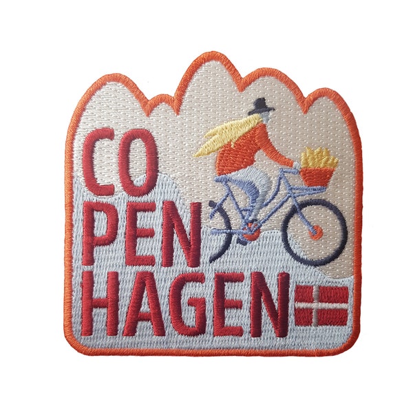 Copenhagen, Denmark Travel Patch Embroidered Iron on Sew on Badge Souvenir