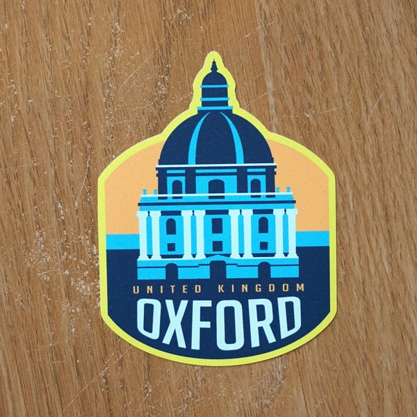 Oxford England Vinyl Sticker Decal, Scrapbook, Waterbottle, Luggage, Laptop, Notebook, Journal, Gift, Waterproof, Diary, Flag, Holiday,