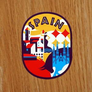 Spain Vinyl Sticker, Decal, Luggage, Laptop, Notebook, Journal, Gift, Suitcase, Waterproof, Scrapbook, Helmet, Car, Flag, Holiday, Diary