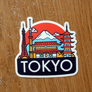 Tokyo Japan Vinyl Sticker Decal Luggage Laptop Notebook Journal Gift Suitcase Waterproof Scrapbook Helmet Car Flag