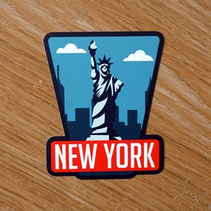 Pegatina de vinilo de Nueva York, calcomanía para equipaje, portátil, cuaderno, diario, regalo, maleta, impermeable, álbum de recortes, casco, bandera de coche, insignia de vacaciones