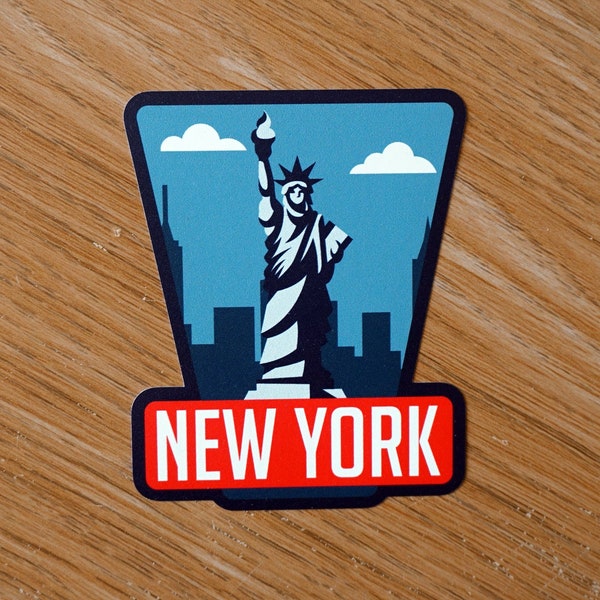 New York vinyle autocollant sticker bagages ordinateur portable cahier journal cadeau valise album étanche casque voiture drapeau vacances vacances badge