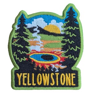 Naszywka podróżna Yellowstone National Park USA, haftowana, do przyszycia, aplikacja pamiątkowa, motyw flagi, miasta i kraju
