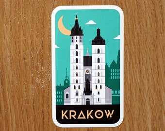 Krakow Poland Vinyl Sticker Decal, Scrapbook, Waterbottle, Luggage, Laptop, Notebook, Journal, Gift, Waterproof, Diary, Flag, Holiday,