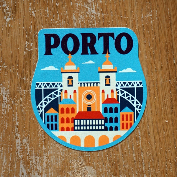 Porto Portugal Vinyl Sticker, Scrapbook Decal, Luggage, laptop, Notebook, Journal, Gift, Suitcase, Travel, Waterproof, Hemlet, Car, Flag