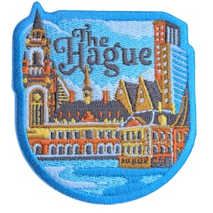 Parche de viaje de La Haya, Países Bajos, bordado para planchar o coser, insignia, recuerdo, aplique, motivo, bandera, ciudad, país