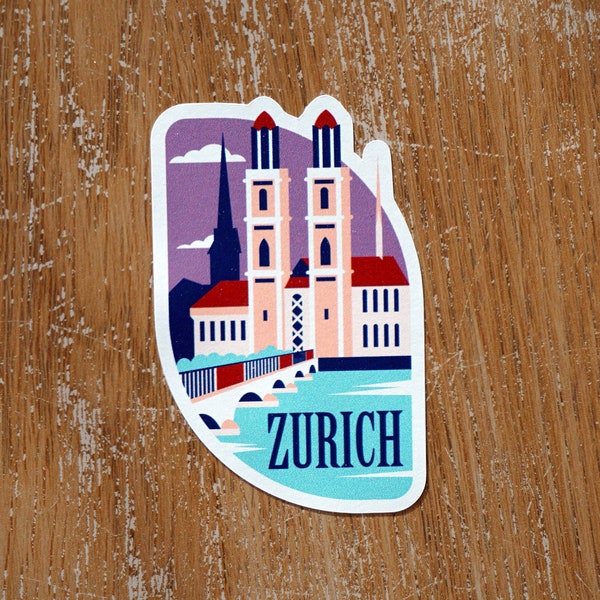 Zurich Switzerland Vinyl Sticker, Scrapbook Decal, Luggage, laptop, Notebook, Journal, Gift, Suitcase, Travel, Waterproof, Hemlet, Car, Flag