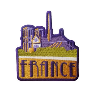 France Travel Patch Embroidered Iron on Sew on Badge Souvenir