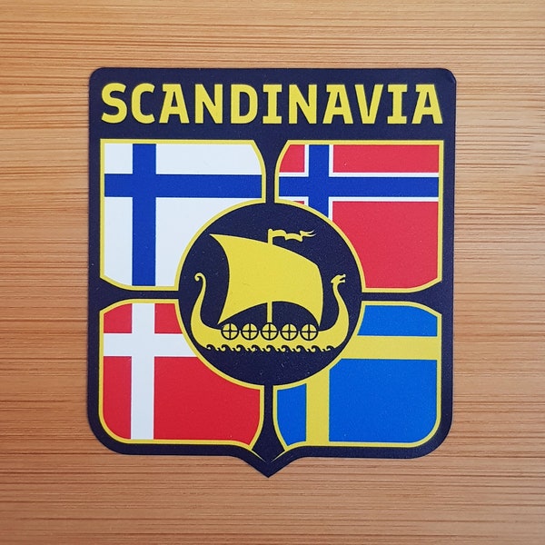 Scandinavia, Vinyl Sticker, Travel Diary, Luggage Decal, Laptop, Notebook, Journal, Gift, Suitcase, Waterproof, Scrapbook, Helmet, Car