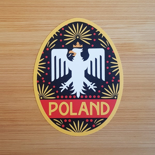 Poland, Vinyl Sticker, Travel Diary, Luggage Decal, Laptop, Notebook, Journal, Gift, Suitcase, Waterproof, Scrapbook, Helmet, Car