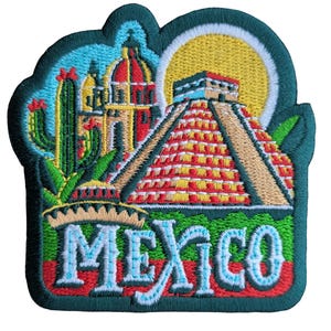 Écusson de voyage Mexique brodé fer à coudre insigne souvenir appliqué drapeau ville pays