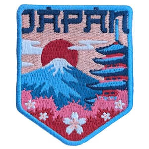 日本旅行パッチ 刺繍 アイロン接着 縫い付けバッジ お土産 アップリケ モチーフ 国旗 都市 国