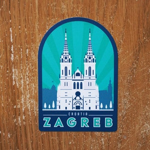 Zagreb Kroatië Vinyl Sticker Decal, Plakboek, Waterfles, Bagage, Laptop, Notebook, Dagboek, Cadeau, Waterdicht, Dagboek, Vlag, Vakantie,