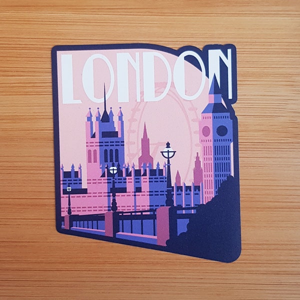 London, England, Vinyl Sticker, Travel Diary, Luggage Decal, Laptop, Notebook, Journal, Gift, Suitcase, Waterproof, Scrapbook, Helmet, Car