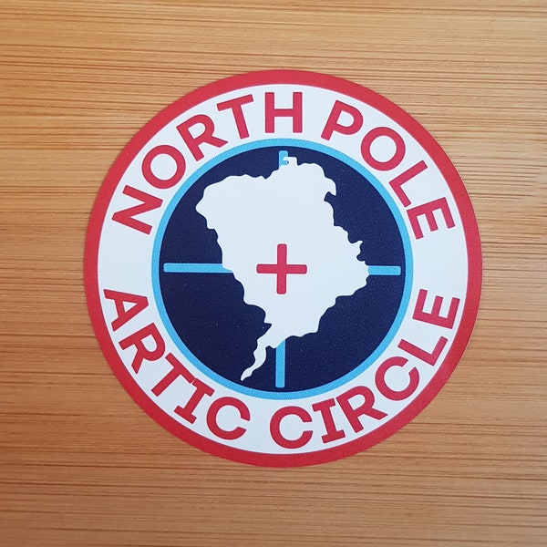 North Pole, Arctic Circle, Vinyl Sticker, Travel Diary, Luggage Decal, Laptop, Notebook, Journal, Gift, Suitcase, Helmet, Scrapbook,