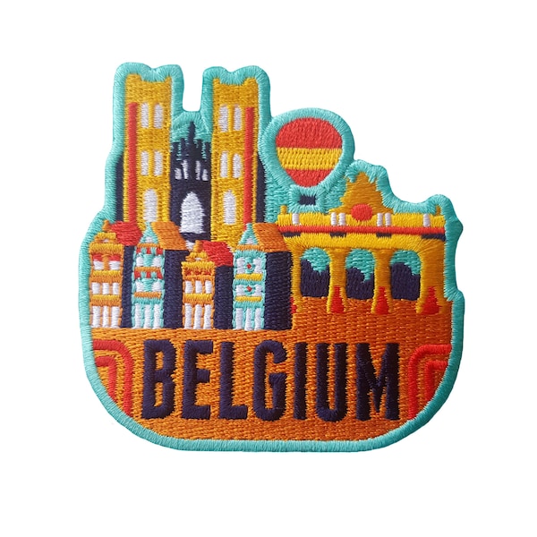 Écusson de voyage Belgique brodé thermocollant sur badge souvenir pays