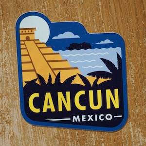 Calcomanía de vinilo Cancún México, calcomanía para equipaje, portátil, cuaderno, diario, regalo, maleta, impermeable, álbum de recortes, casco, coche