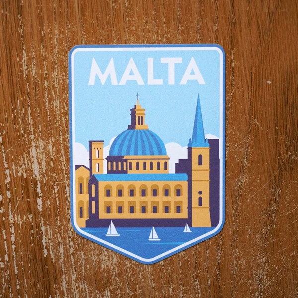 Malta Vinyl Sticker Decal, Scrapbook, Water bottle, Luggage, Laptop, Notebook, Journal, Gift, Waterproof, Diary, Flag, Holiday,