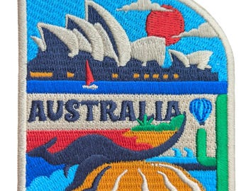 Australia 3" Travel Patch Embroidered Iron on Sew on Badge Souvenir Applique Motif Flag City Country