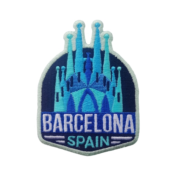 Écusson de voyage Barcelone, Espagne brodé à repasser à coudre sur badge souvenir