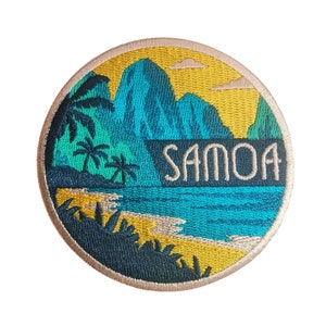 Samoa 3&quot; Travel Patch Embroidered Iron on Sew on Badge Souvenir Applique Motif Flag City Country