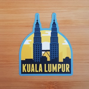 Kuala Lumpur, Malásia, adesivo de vinil, diário de viagem, decalque de bagagem, laptop, caderno, diário, presente, mala, à prova d'água, álbum de recortes,