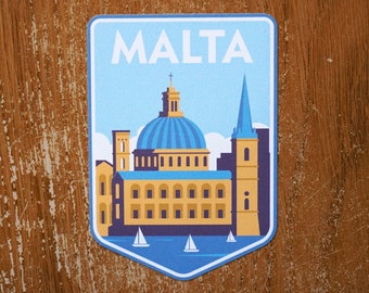 Malta Vinyl Sticker Decal, Scrapbook, Water bottle, Luggage, Laptop, Notebook, Journal, Gift, Waterproof, Diary, Flag, Holiday,