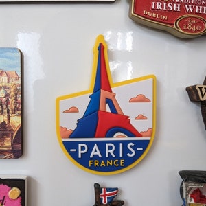 Paris France Fridge Magnet, 3D, PVC, Shelf Display, Magnetic, Kitchen, Travel, Souvenir, Gift, Decoration, Home, Collection, Craft