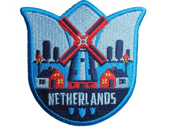 Netherlands Travel Patch Embroidered Iron on Sew on Badge Souvenir Applique Motif Flag