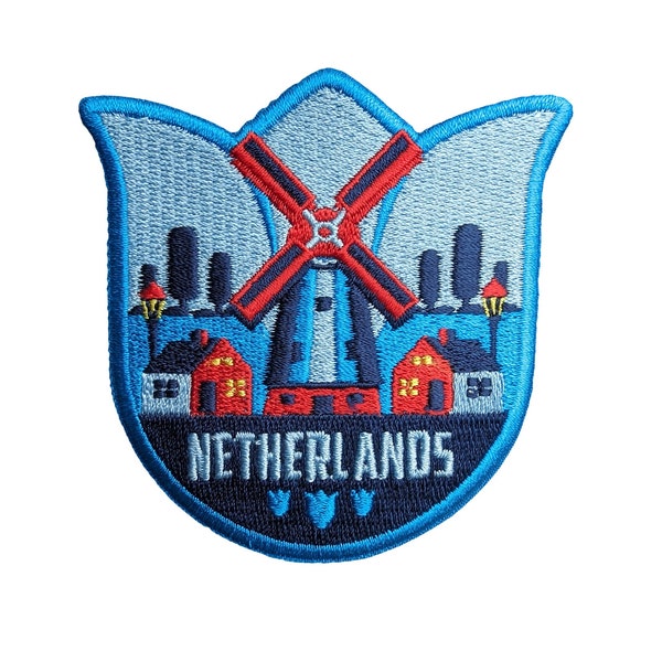Parche de viaje de los Países Bajos bordado para planchar y coser, insignia con motivo de aplique de recuerdo, bandera