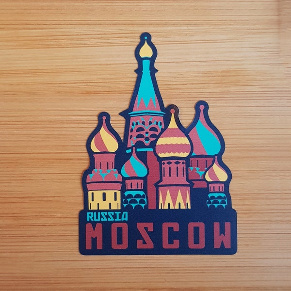 Moscow, Russia, Vinyl Sticker, Travel Diary, Luggage Decal, Laptop, Notebook, Journal, Gift, Suitcase, Waterproof, Scrapbook, Helmet,