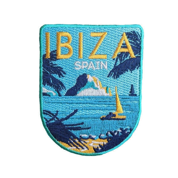 Ibiza, Spain Travel Patch Embroidered Iron on Sew on Badge Souvenir Applique Motif