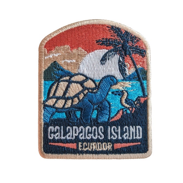 Galapagos Island Ecuador Travel Patch Embroidered Iron on Sew on Badge Souvenir Applique Motif