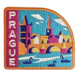 Prag Czechia 3 "Reise-Patch gesticktes Aufnähen auf Abzeichen Souvenir Rucksack Flagge Stadt Land