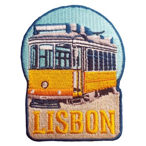 Lisbon 3" Travel Patch Embroidered Iron on Sew on Badge Souvenir Applique Motif Duvet Flag City Country Portugal