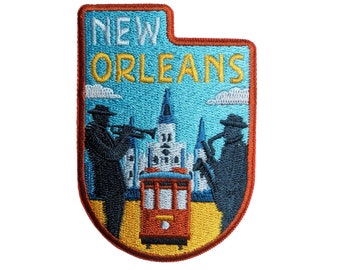 New Orleans Louisiana Travel Patch Embroidered Iron on Sew on Badge Souvenir Applique Motif Flag