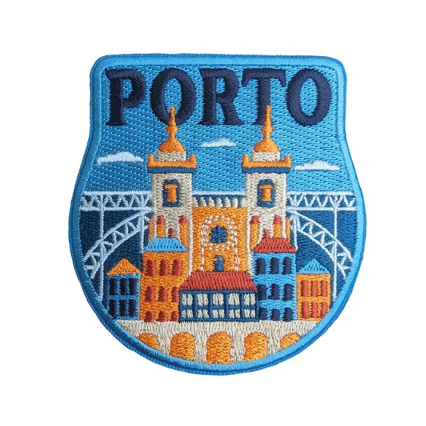 Porto Portugal 3" Travel Patch Embroidered Iron on Sew on Badge Souvenir Applique Motif