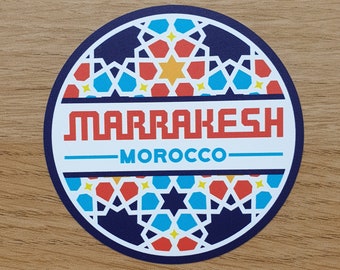 Marrakesh Morocco Vinyl Sticker Decal Luggage Laptop Notebook Journal Gift Suitcase Waterproof Scrapbook Helmet Car Travel