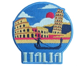 Italy Travel Patch Embroidered Iron on Sew on Badge Souvenir Applique Motif