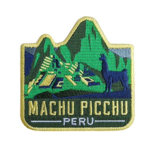 Machu Picchu Peru Reise Aufnäher gestickt Bügelbild Aufnähen Abzeichen Souvenir Applikation Motiv