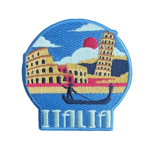 Italy Travel Patch Embroidered Iron on Sew on Badge Souvenir Applique Motif