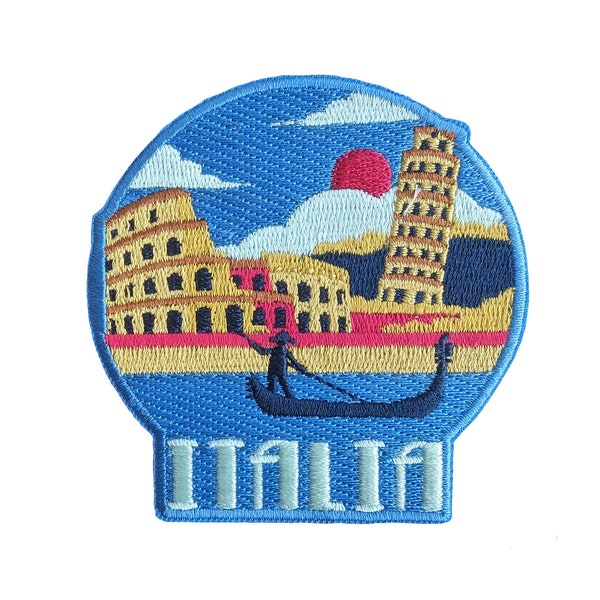 Italien Reise Patch gestickt Aufnäher zum aufnähen Souvenir Souvenir Applikation Motiv