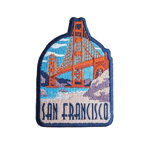 Parche de viaje de San Francisco de 3 pulgadas, bordado para planchar o coser, insignia, aplique de recuerdo