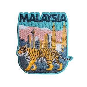 Écusson de voyage Malaisie 3 pouces brodé fer à coudre insigne souvenir appliqué drapeau ville pays