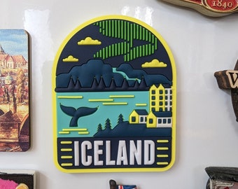 Imán de nevera de Islandia, 3D, PVC, Estante de exhibición, Magnético, Cocina, Viajes, Recuerdo, Regalo, Decoración, Hogar, Colección, Artesanía