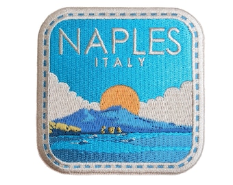 Naples Italy Travel Patch Embroidered Iron on Sew on Badge Souvenir Applique Motif