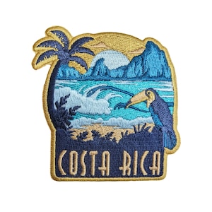 Costa Rica Travel Patch Embroidered Iron on Sew on Badge Souvenir Applique Motif Flag City Country